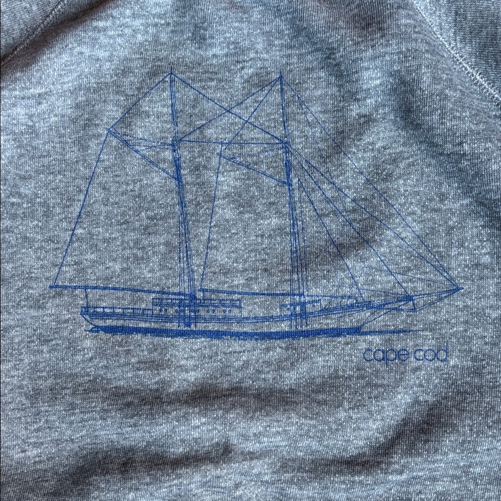 Vintage men’s xsmall Gray Crewneck Sweater with Nautical Design cape cod - Picture 2 of 4